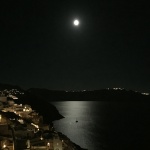 Santorini by moonlight