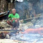 Roasting lechon, Cebu, Philippines