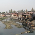 Burning bodies by the river, Kathmandu, Nepal